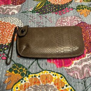 Joy Susan Python Mini Wristlet Clutch